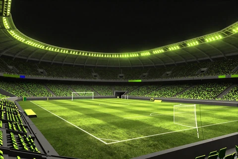 Simuliertes virtuelles Fu&szlig;ballspiel in Neon-Lime - Golazzo Virtual Sports