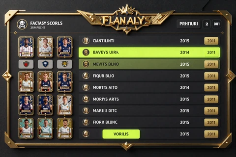 Fantasy-Sports-Dashboard mit Gold-Akzenten und Aufstellung - Golazzo Fantasy Sports
