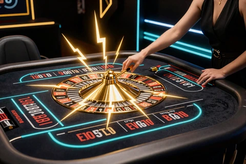 Lightning Roulette Tisch mit goldenen Blitz-Multiplikatoren - Golazzo Live Casino