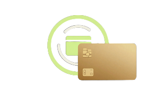 Karten- und Prepaid-Zahlungs-Emblem in Neon-Lime - Golazzo Kartenzahlung